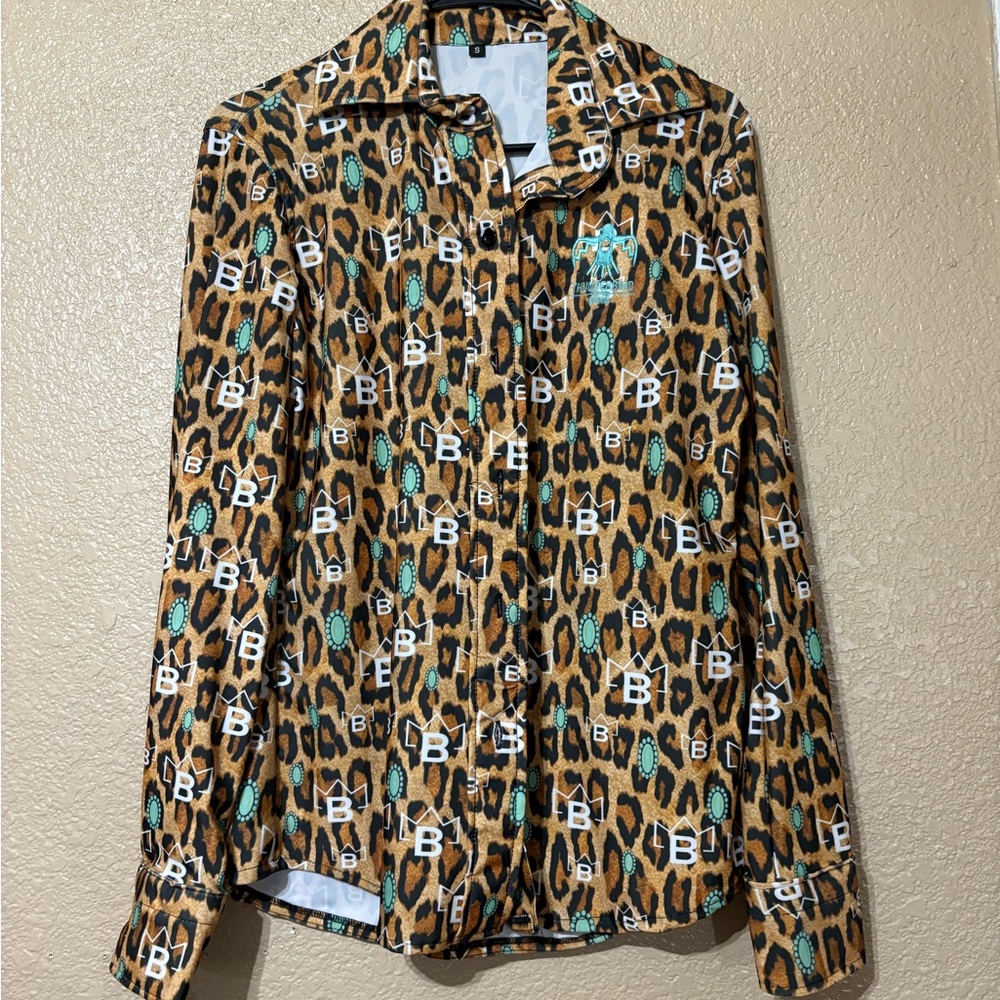 Leopard Print Women's Button Down Shirt